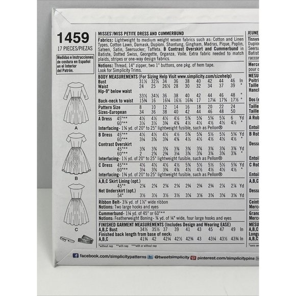 Simplicity Pattern 1459 K5 Size 8-16 Vtg 50s Dress UNCUT rockabilly pinup sewing - Picture 7 of 10